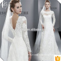 Long Sleeve Sweetheart com costas lombar de noiva Applique Mermaid Bride Dress White Fishtail Wedding Dresses